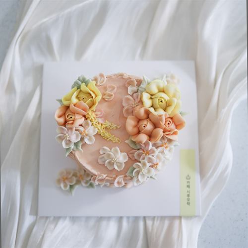 피치빛 벚꽃 케이크